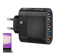 Derwrtup Chargeur Mural USB | 48W USB 6 Ports C Adaptateur de Bloc de Chargeur Mural pour Ordinateur Portable - Concentrateur de Station de Charge Super Rapide de Type C 3,5 A pour téléphones