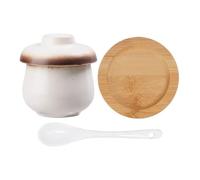 Derwrtup Cocotte en céramique avec couvercle - 250 ml - Petit bol à soupe et à pâtes - Anti-fuite - Ustensile de cuisine pour cuire à la vapeur et braiser - Pour œufs, soupes de légumes, entrée