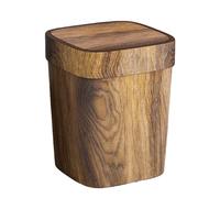 Derwrtup Corbeille À Ordures en Bois - Poubelle Rectangle Réfectoire - Poubelle à Couvercle Battant Gain de Place 12 Litres pour Bain Patio Fermette Sous Évier Cuisine Chambre