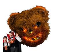 Derwrtup Costume de Visage Animal Lumineux, Costume de Visage Animal Éclairant, Masque de Lapin Effrayant, Couvre-Visage Drôle, Réglable, pour Halloween, Cosplay, pour Adultes