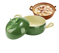 Derwrtup Cuisinière en fonte en forme de fruit pour tomates avec couvercle | Pour cuisinières à induction et plaques de cuisson, cuisson de soupe au lait, spaghetti, rôti, mijotage