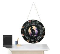 Derwrtup Décoration murale païenne - de porte faite à la main - 30,5 cm - Calendrier de sorcière avec signe de sorcière païen - Symbole céleste - Cadeau pour collègues, amis