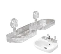 Derwrtup Étagère De Stockage À Ventouses pour Salle De Bain - Support Antidérapant pour Robinet,Porte-Savon Antidérapant pour Comptoir Maison Chambre Salle De Séjour Hôtel