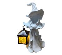 Derwrtup Figurines Halloween | Statuette Halloween Sorcière à la Lanterne - Décorations d'Intérieur et d'Extérieur pour Fête Jardin Appui de Cheminée Étagère Porche Salon Chambre à Coucher