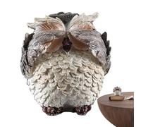 Derwrtup Hibou rétro en résine - Figurine hibou rétro en résine - Sculpture d'animaux - Figurines créatives de hiboux - Ne pas voir, ne pas entendre - Dire non - Pour salon