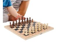 Derwrtup Jeu D'Échecs | Jeu d'Échecs 3 en 1 en Bois Pliant | Jeu de Société Portable pour Apprentissage en Famille et Entraînement Compétitif