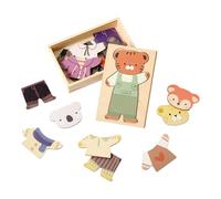 Derwrtup Jeu d'Habillage Animal pour Fille | Jeux De Déguisement | Puzzle en Bois Éducatif avec Tenues pour Jeu d'Imitation Filles 3 4 5 Ans Cadeau Anniversaire Voyage