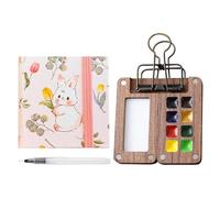 Derwrtup Kit de voyage de palette de couleurs, kit d'aquarelle portable - Petit kit d'aquarelle compact - Kit de peinture aquarelle - Accessoires d'art de voyage créatifs - Sac aquarelle pour l'école