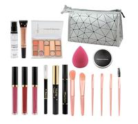 Derwrtup Kits de maquillage pour débutants, kit de maquillage de voyage,Kit complet de maquillage comprenant un sac de rangement pour fard à paupières, rouge à lèvres, miroirs | Ensembles de