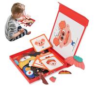 Derwrtup Livre magnétique, jouets magnétiques, voyage sensoriel Jigsaw Autocollants magnétiques en bois, jeu d'apprentissage éducatif pour Noël, Pâques