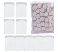 Derwrtup Lot de 10 sacs filtrants pour aquarium - Avec filet à fermeture éclair - Réutilisables - Pour charbon actif, boules bio, dissolvant d'ammoniaque