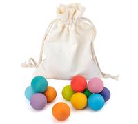 Derwrtup Lot de 12 Boules de comptage Arc-en- en Bois, Jouet éducatif pour Compter et classer Les Couleurs pour et bébés à la Maison