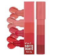 Derwrtup Lot de 4 rouges à lèvres pour femme - Ensemble de rouges à lèvres teints à l'huile pour les lèvres - Brillant à lèvres hydratant pour femme - 4 pièces - Vernis à lèvres mat résistant à l'eau