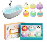 Derwrtup Lot de 6 boules de mousse de bain avec parfum durable - Bombe de bain naturelle faite à la main avec figurine animale à l'intérieur - Pour soins personnels, spa, détente en été, pour les