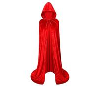 Derwrtup Manteau à capuche - Cape à capuche d'Halloween - Cape de vampire intégrale en velours - Légère - Cape de cosplay pleine longueur - Unisexe - Pour homme et femme - Adulte - Halloween