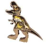 Derwrtup Ornement de décoration de la maison, ornements de dinosaures en - Artisanat couleur bois | Ornements de dinosaures animaux exquis pour le couloir dans la salle de méditation de la ferme