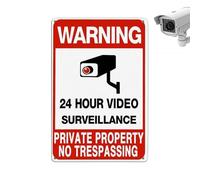 Derwrtup Panneaux de sécurité pour la maison - Panneau d'avertissement pour l'extérieur - Panneau de sécurité robuste pour la maison ou l'entreprise - Panneau de vidéosurveillance 30,5 x 20,3 cm