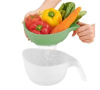 Derwrtup Passoire À Légumes De Cuisine,Passoire À Légumes À Double Couche | Lave Tomates Égouttoir - Pour Baies Cuisiniers Étudiants Parents Jardiniers Préparation De Repas Cuisine En Plein Air Pique