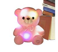 Derwrtup Peluche Lumineuse - Mignonne Colorée et Brillante,Ours en Peluche Qui Brille dans Le Noir - pour Noël Saint-Valentin Garçons Filles Adultes Maison Bureau