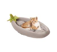 Derwrtup Petit lit pour chien | Panier pour chien aubergine avec fonction chauffante, lavable, antidérapant, nid chaud pour les voyages, la maison, l'intérieur, la terrasse, la voiture, le jardin, le