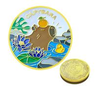 Derwrtup Pièce De Collection | Médaillon Animal,Collection Capybara avec Coffret Protecteur en Acrylique, Cadeau Souvenir pour Anniversaire Noël Famille Amis, Décoration d'Intérieur