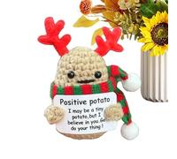 Derwrtup Pomme de Terre au Crochet Mignonne avec Carte Positive, Pomme de Terre de Soutien émotionnel | Ornements Mignons et drôles de de Vie émotionnelle et Positive, de Vie émotionnelle