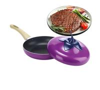 Derwrtup - Pour - et sauces aux fruits, poêle à frire avec couvercle - Pour cuisinière à induction et de cuisson à induction - Pour rôtir, faire mijoter pour la soupe au lait