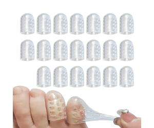 Derwrtup Protections pour petits orteils, manchons en silicone | Protecteur d'orteil antifriction en silicone respirant | Petits embouts élastiques, 20 pièces, protection souple pour les cors, les