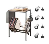 Derwrtup Rangement de disques vinyles - Table de rangement à deux étages pour tourne-disque - Organiseur de disques vinyles pour collectionneurs - Rangement pour salon, chambre à coucher, studio