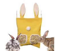 Derwrtup Râtelier à foin - Sac distributeur de nourriture avec 2 ouvertures | Grande capacité de rangement Distributeur de nourriture pour animaux de petite taille Accessoires pour hamster lapin