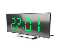 Derwrtup Réveil Numérique | Horloge Digitale À Grand Écran LED - Outil Silencieux Haute Luminosité Écran Courbe pour Jeunes Personnes Âgées Chambre Camping-Car Cuisine