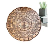 Derwrtup Roue païenne de l'année - Arbre calendrier de la vie - Signe céleste vintage fait à la main - Signe céleste vintage fait à la main pour les fêtes Wiccan - Autel de Yule