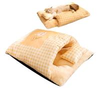 Derwrtup Sac de couchage pour chat - Nid en peluche avec coussin - Tapis douillet - Pour les voyages d'hiver aux animaux et un confort apaisant