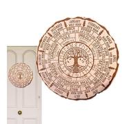 Derwrtup Signe de sorcière païenne, roue païenne de l'année,Signe céleste rond en bois vintage fait à la main | Ornement d'arbre de vie de la roue de l'année pour les Sabbats, cadeaux de sorcières
