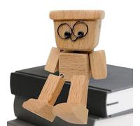 Derwrtup Statuette d'homme dansante, décoration pour bureau, drôle statuette en bois décorative pour salon, bibliothèque, vitrine, voiture, chambre