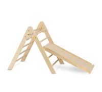 Deryan 3 en 1 Triangle Escalade Enfants | Rampe Double-Face pour Glisser - Parcours motricité bébé en Bois, Aire de Jeux Enfant intérieur pour 18 à 48 Mois, Charge (Max. 50 kg) | Bois Naturel