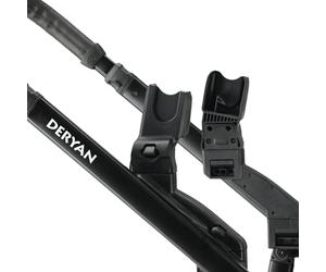 Deryan Adaptateur Universel Siège Auto Bébé pour Poussette Evy, Compatible avec Deryan Evy ou Cosy Bébé de Cybex, Nuna, Kiddy, Joie, Kinderkraft, Maxi-Cosi - Noir
