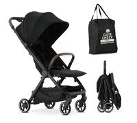 Deryan AIR Travel Buggy - Pour enfants de la naissance jusqu'à 22 kg - Avec fonction couchage - Ultra légère 6 kg - Pliable d'une seule main Pour Avion - UPF 50+, Panier jusqu'à 3 kg - Noir