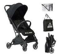 Deryan Bâche Buggy - Avec housse de pluie et sac de transport - Ultra légère - Confort de voyage compact - Noir