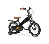 Deryan Bicyclette pour Enfant 14" | Vélo 3 en 1 | avec Selle Réglable et Guidon | pour Garçons et Filles | Turbo Noir