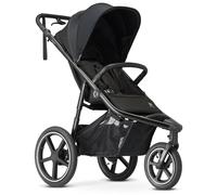 Deryan Bolt Poussette 3 Roues Tout Terrain Runner, Roues XL Gonflables 6 mois à 4 ans, Suspension, Position Allongée, Pliable, Jusqu'à 22 kg, Guidon Réglable, Panier XL Jusqu'à 3 kg, Noir