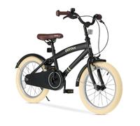 Deryan Coastline Vélo enfant 16 pouces | Vélo avec support | Vélo avec selle et guidon réglables | Vélo pour enfant pour garçon et fille, de 3 à 7 ans | Noir