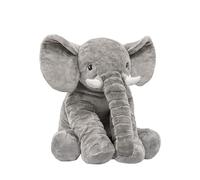 Deryan Doudou éléphant - Peluche Douce pour bébés et Enfants - Peluche à câliner, Dormir et Jouer - Éléphant en Tissu comme Cadeau de Naissance, fête prénatale et Anniversaire - Gris (40 cm)