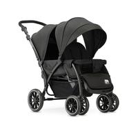 Deryan Elena Poussette Duo Tandem pour Enfants - Double Duett avec Harnais 5 points et Ajustable à 4 ans (Noir)