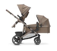 Deryan Evy V2 Poussette pour 2 enfants, Pour nouveau-nés, tout-petits et enfants à l'âge préscolaire, Poussette pour bébé jusqu'à 50 kg, 0 à 4 ans, Poussette de voyage 2 en 1, Kit complet, Hazel