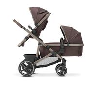 Deryan Evy V3 Poussette pour 2 enfants, Pour nouveau-nés, tout-petits et enfants à l'âge préscolaire, Poussette pour bébé jusqu'à 50 kg, 0 à 4 ans, Poussette de voyage 2 en 1, Kit complet, Chocolat