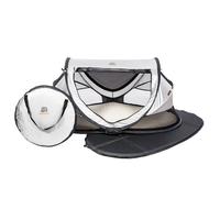 Deryan Lit de Voyage pour Petits Enfants avec Matelas - De la Naissance Jusqu'à 4,5 Ans - Tente Bébé Pop-Up Montée en 2 Secondes - Moustiquaire et Sac de Voyage Inclus - 136x84x62cm (Argent)