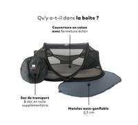 DERYAN Lit d'enfant de voyage escamotable Baby Luxe moustiquaire Noir