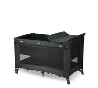 Deryan Lit Parapluie 2 en 1, Lit bébé de la Naissance Jusqu’à 20 kg (0-5 Ans), 120 x 60 cm, Facile à Plier, Étagères pour Les Couches, Sac de Transport Inclus, système de Pliage Rapide, Noir