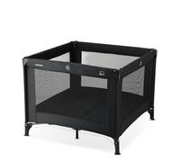 Deryan Lit Parapluie Bébé avec Matelas Inclus, 0-5 Ans (0-20 kg), Léger 4 kg, Grand Matelas, Ouverture Latérale, Design Pliable, Sac de Transport Inclus, 100 x 100 cm (Noir)